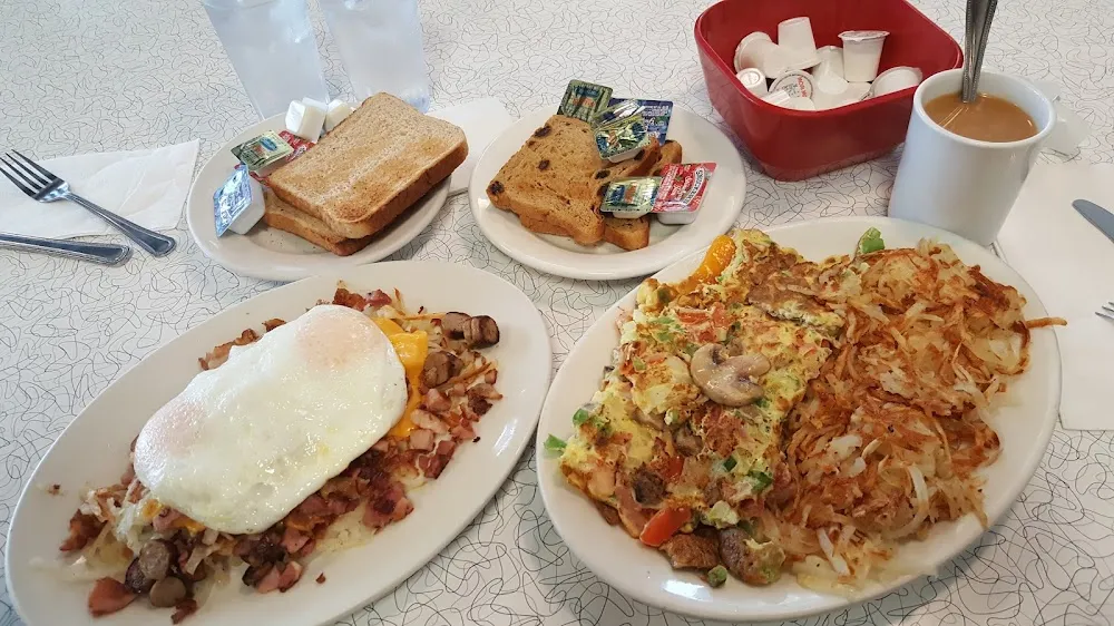 Skillet and Omelette with Toast
